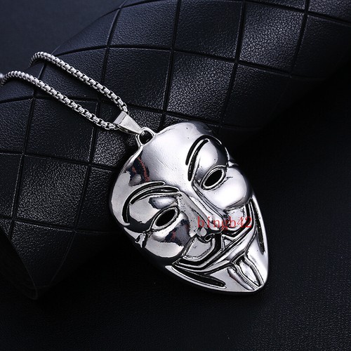 Halskette Maske des Jokers Hip-Hop Persönlichkeit schlicht atmosphärisch Vintage Unisex Neu - Bild 3 von 5