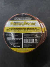 (3 Rolls) Power Phase Orange Vinyl Electrical Tape 3/4”x66’