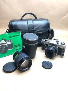CHINON CS 35mm SLR FILM CAMERA WITH 2 Lenses 50mm,135mm+Bag+Manual#BB6
