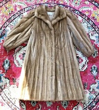 Vtg Natural Pastel Royal Let Out Lined Sz Xs/s Brown Mink Fur Coat $4800