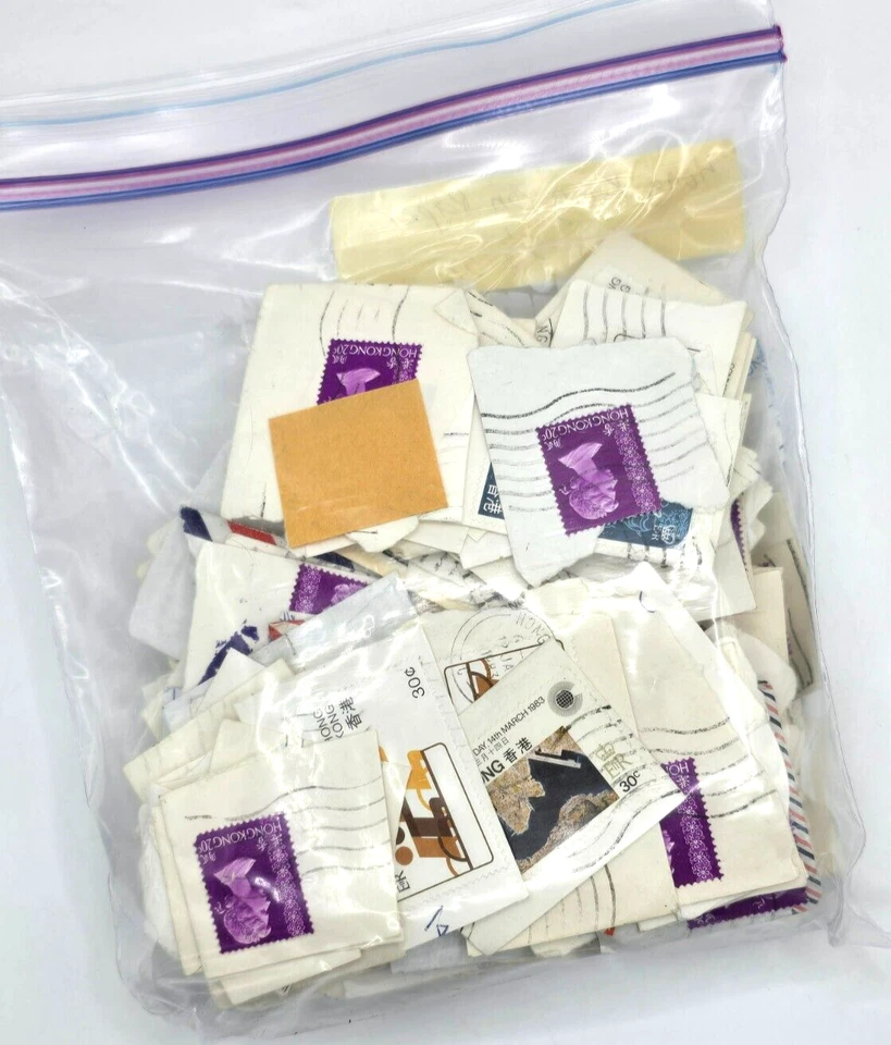 5.5 Ounces Of Mixed of Hong Kong Stamps On Paper Foreign Free Ship! - Image 2 of 2