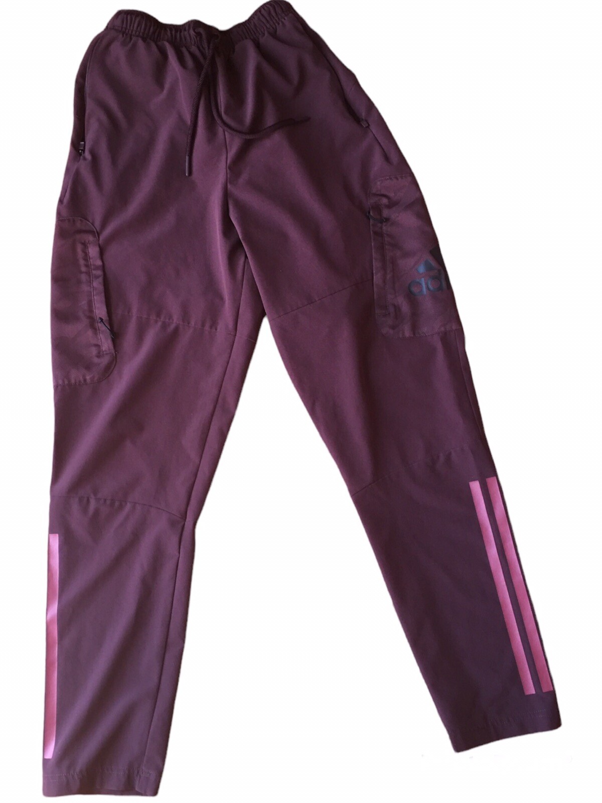 Adidas Burgundy/ Maroon windbreaker pants Firestrike Camouflage Pocket  Sz M thumbnail 6