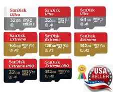 Sandisk Micro SD Card Memory 32GB 64GB 128GB 256GB 512GB Lot Ultra  Extreme Pro