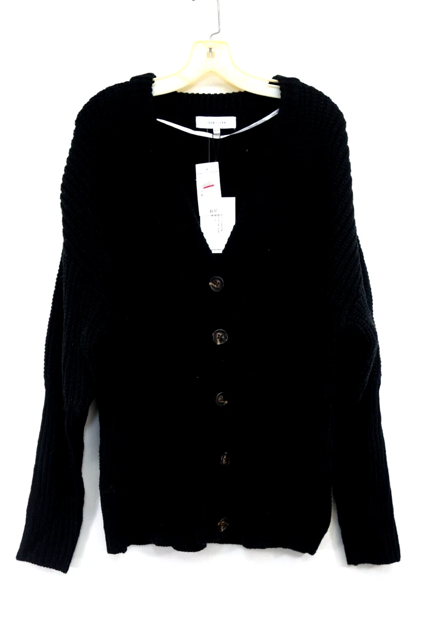 Ladies black top chunky cardigan