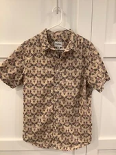 Rhythm Shirt Men’s Medium  Patterned  Button Up Short Sleeve 100% Cotton