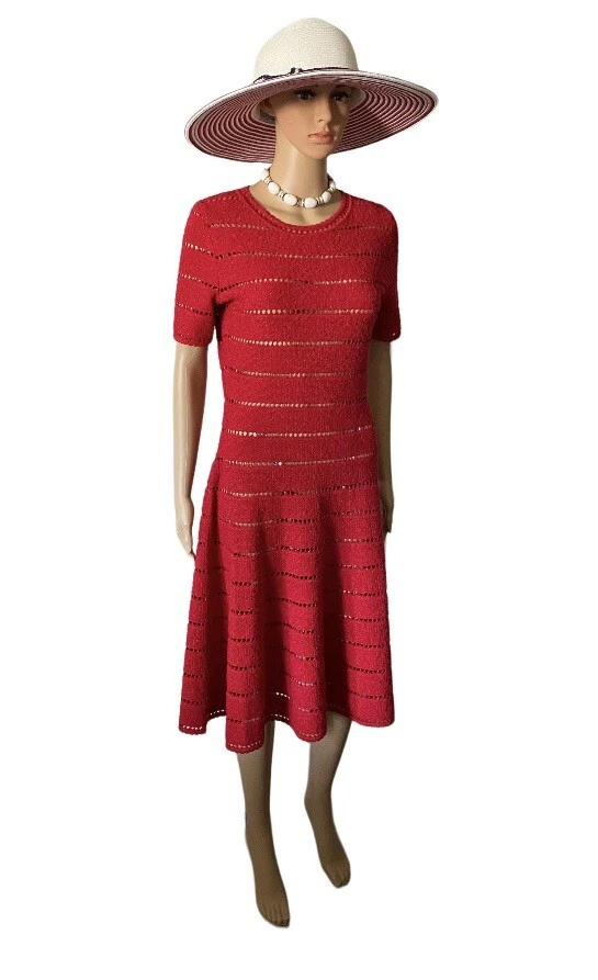 VALENTINO Abito da cocktail Oscar de la Renta in tweed nuovo con etichette taglia M