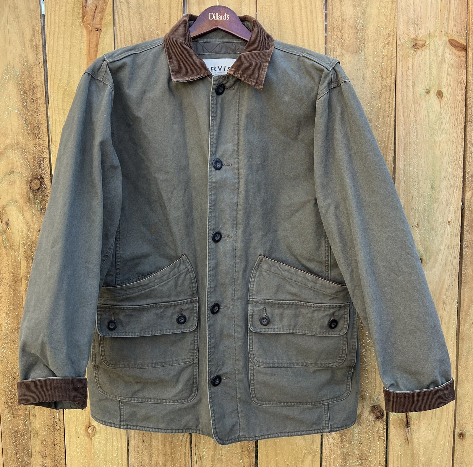 ORVIS Heritage Barn Canvas Field Coat Jacket Lined Me… Gem