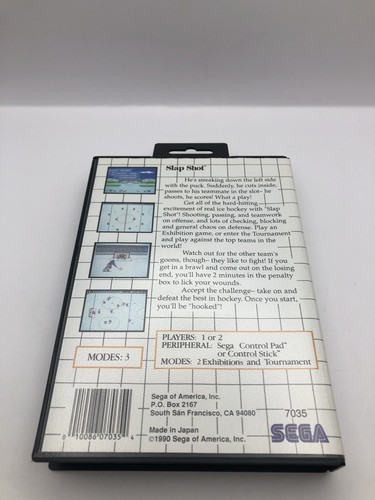 Slap Shot Sega Master System W/Manual Rare Blue Label Retro 1990 #1159 - Picture 2 of 13