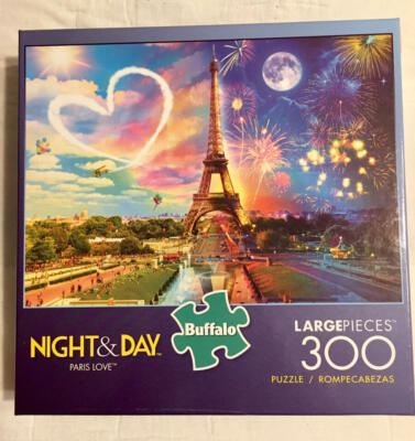 Buffalo Games PARIS LOVE Night & Day 300 pc Puzzle NEW Sealed Large Pieces Fun