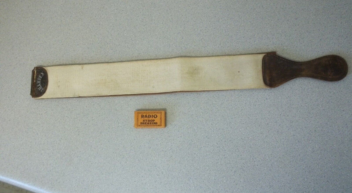 leather strop dressing Razor and vintage Radio Strop nord