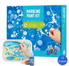 Marbling Paint Kit With 12 Colors For Kids DIY Activities Brand New
