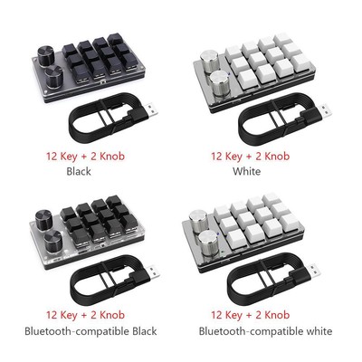 Macro Custom Wired Gaming Keyboard Programmable Mechanical Keypad (White)