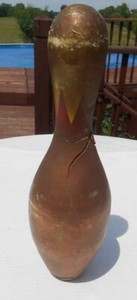 Vintage Brunswick? BOWLING PIN Red Crown Rare/Unique Early Bowling Collection