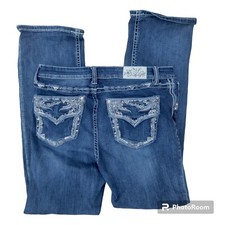 GRACE in LA P-Straight Embellished Faux Flap Pkt High-Rise Jeans Plus Sz 17