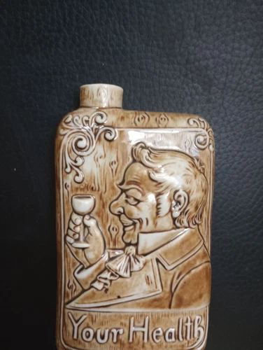 Schafer & Vater German Porcelain "Your Health" Flask
