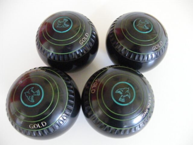 Allmark sterling gold lawn bowls size 4 heavy set of 4 used