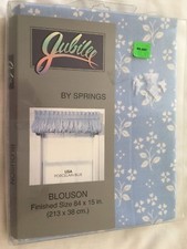 BLUE AND WHITE BLOUSON WINDOW TOPPER VALANCE JUBILEE BY SPRINGS LISA 84" X 15"