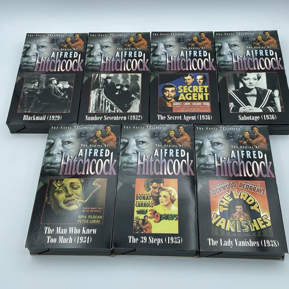 Vintage 1997 The Genius Of Alfred Hitchcock, The Early Thrillers 7 VHS Box Set - Image 3 of 3