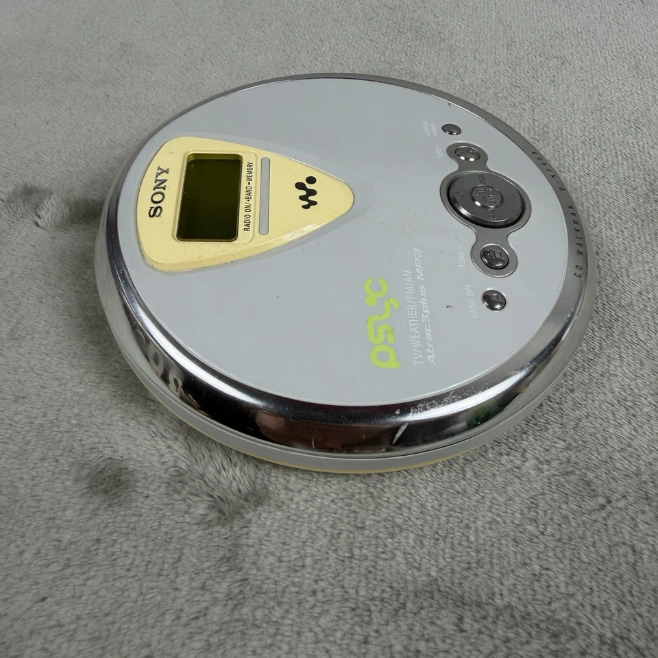 Sony Psyc CD Walkman D-NF400 Portátil ATRAC3 MP3 FM AM Weather Discman PROBADO Foto 3 de 4