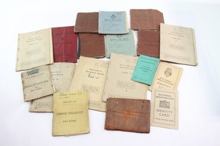 WW2 Military Ephemera Inc Soldiers Release Book Pay Book Identification Card