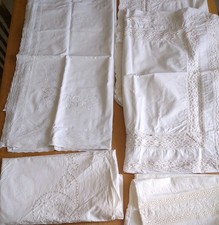 Antique Old Parade Pillow Pillow Whitewash Crochet Inserts Lace Vintage