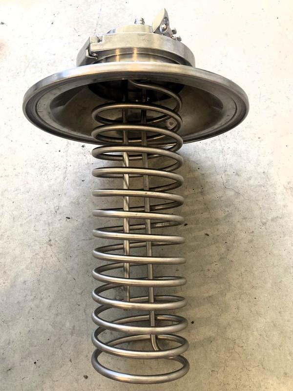 7 gal SS Brewtech Chronical lid, immersion chiller, temp well, gasket, clamps