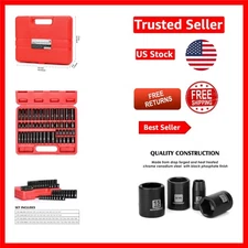 50-Piece 1/4" Drive Impact Socket Set in CR-V Steel with High Torque Design