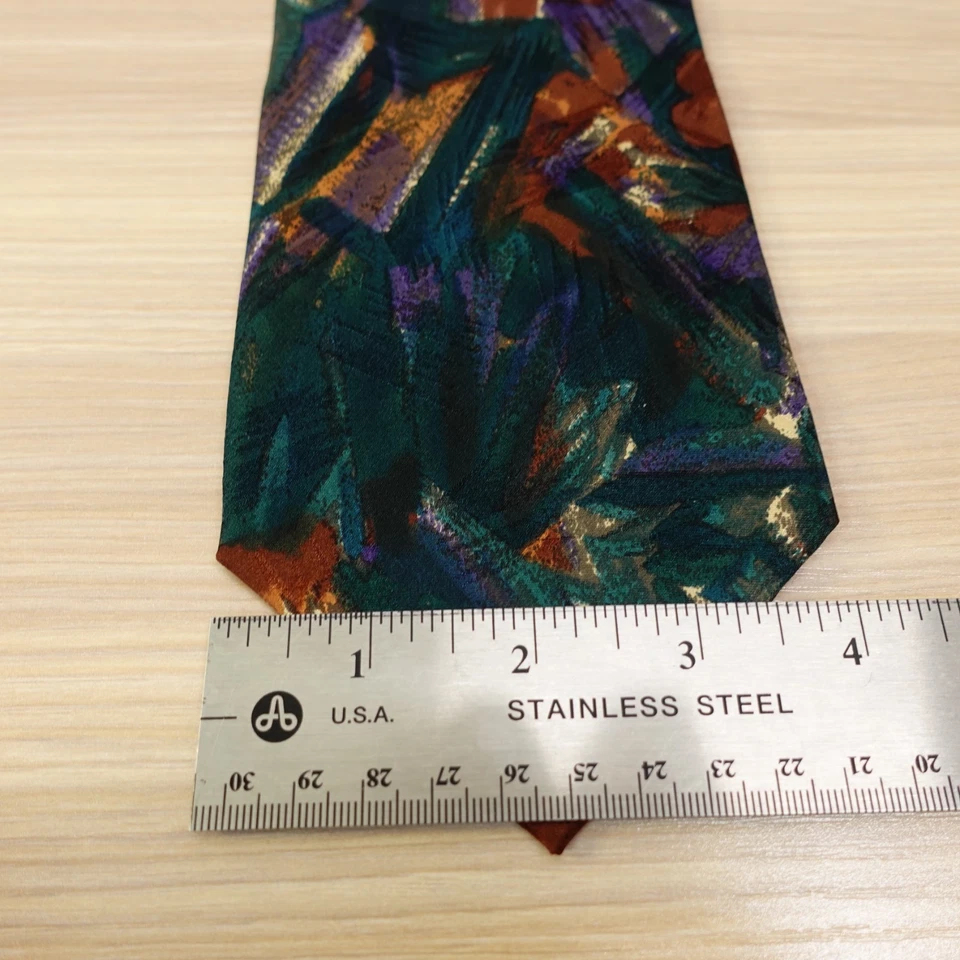 Corbata de cuello vintage para hombre verde pincelada camuflaje arte pintoresco italiano KRIZIA hombre Foto 4 de 4