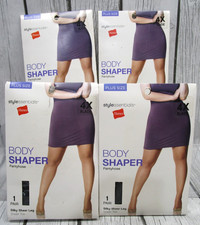 4 Pairs Hanes Style Essentials Body Shaper Pantyhose Sheer 4X, 2 Nude 2 Black
