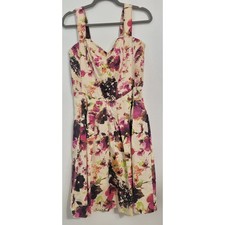 Peruvian Connection Dress Womens 6 Sleeveless Floral Midi Dress Boho Fun Dress