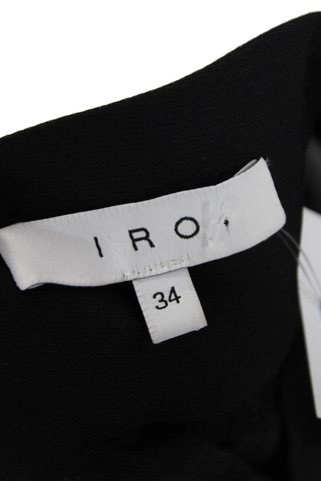 Pantalones de vestir IRO para mujer negros con bolsa de papel recortados al tobillo talla 34 Foto 4 de 4