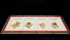 CERTIFIED INT'L FLORAL 4PKT RELISH SERVER