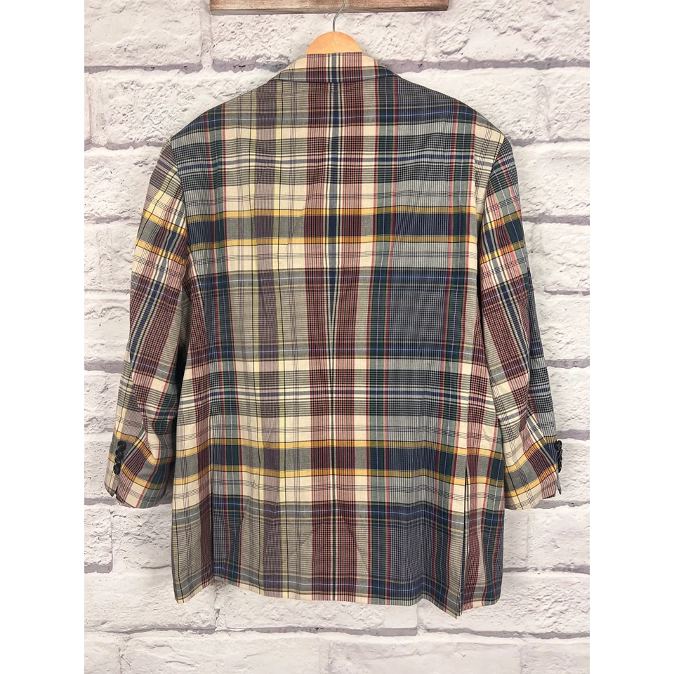 Chaqueta de cena a cuadros J.Crew Ludlow para hombre 42S Preppy ecuestre dinero antiguo Madrás Foto 4 de 4