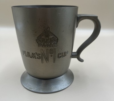 PIMM'S NO. 1 CUP PEWTER MUG OZELINES Gin alcohol metal vintage drinking Goblet