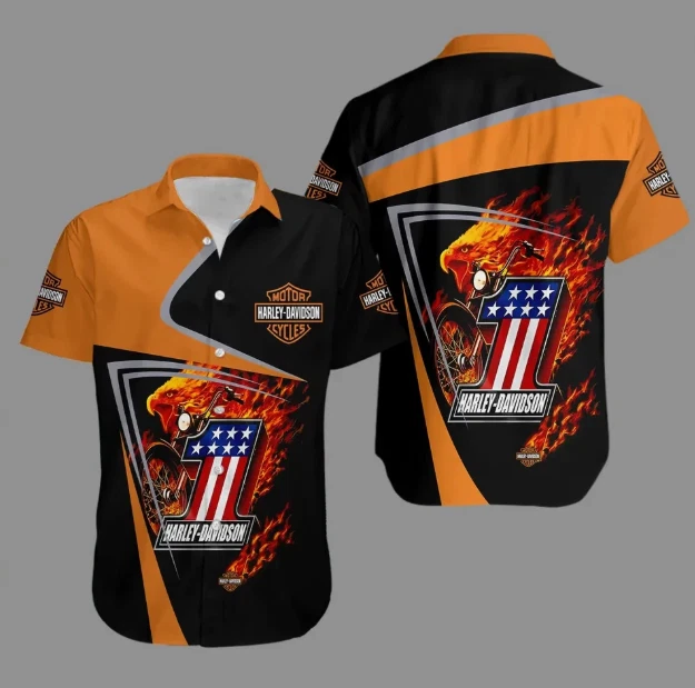 Harley Racing Davidson Unisex Casual Button-Down Shirt