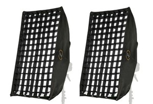 2 Glow Series III Large Rectangular Softboxes (30 x 60") w/ Egg Crate Grids