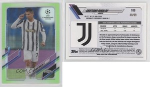 2020-21 Topps Chrome UCL Neon Green Refractor /99 Cristiano Ronaldo #100