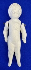 Antique White Bisque Porcelain Articulated Jointed Arms Miniature 4" Female Doll