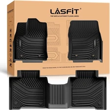LASFIT Floor Mats for Toyota Tundra 2022-2025 2026 CrewMax Cab, All Weather Cust
