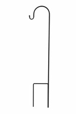 Stab mit Haken H180cm Rankstab Hirtenstab Metall schwarz Gartenstab Stecker Deko
