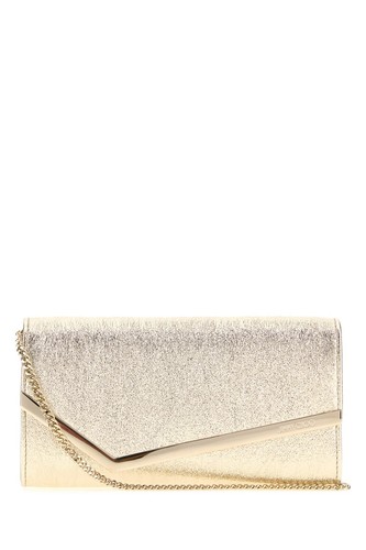 JIMMY CHOO Emmie Light Gold Clutch Bag New And Authentic