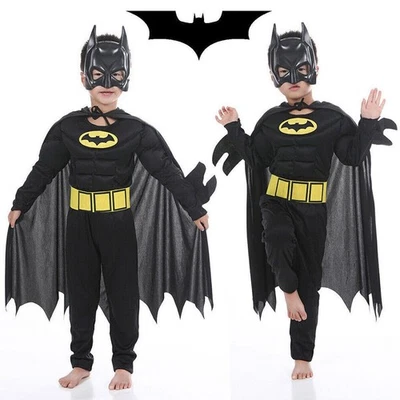 MARKENLOS Neu Batman Kostüm Kinder The Dark Knight Verkleidung Outfit Fasching Kostüme Set