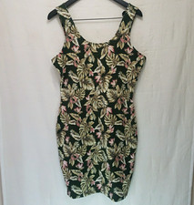 NWT Forever 21 Forrest Green Floral Leaves Short Length Dress Junior Size 1X