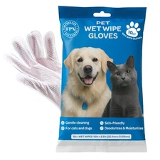 FPN Pet Grooming Gloves Wet Wipe For Dogs And Cats 10 PCS Cleaning Glove Wipes