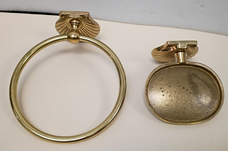 Vintage Gatco Solid Brass Towel Ring Holder Plus Gatco soap Holder ...