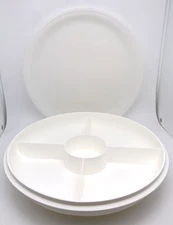 TUPPERWARE White Serve It All 5-Section Relish Tray with Seal #1708 & #1709