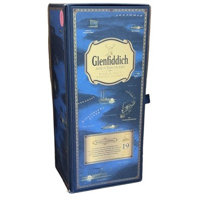 Glenfiddich Age of Discovery Empty Presentation Box 19 Year Bourbon Cask Blue