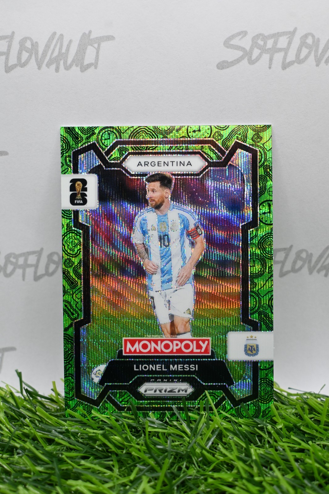 2026 Panini Prizm Monopoly World Cup Lionel Messi Four Corners Green Wave SP #1