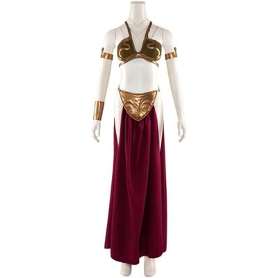 Golden Princess Leia Bikini Women Cosplay Costume Set Halloween Party Outfit