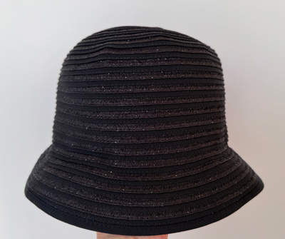 22P CHANEL BLACK CC LOGO BUCKET CLOCHE HAT M | eBay